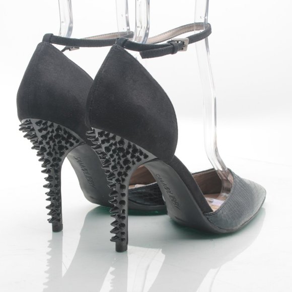 Sam & Libby D'Orsay Stiletto Heels Women 8 Faux Leather Pointed Toe - Picture 9 of 16